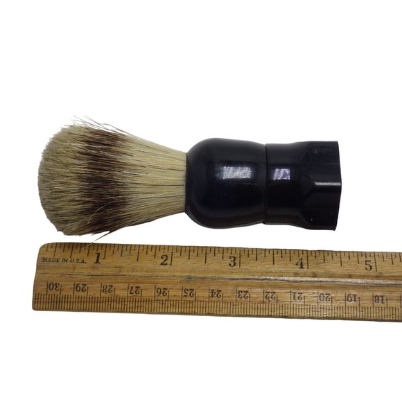 Opal Shaving Brush Black Set in Rubber Handle Original Vintage - Picture 4 of 4